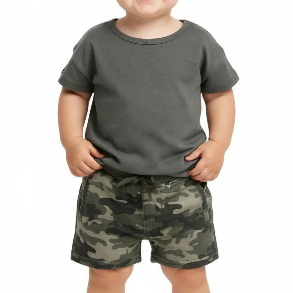 Garanimals Green T-Shirt and‎ Camouflage Shorts Set